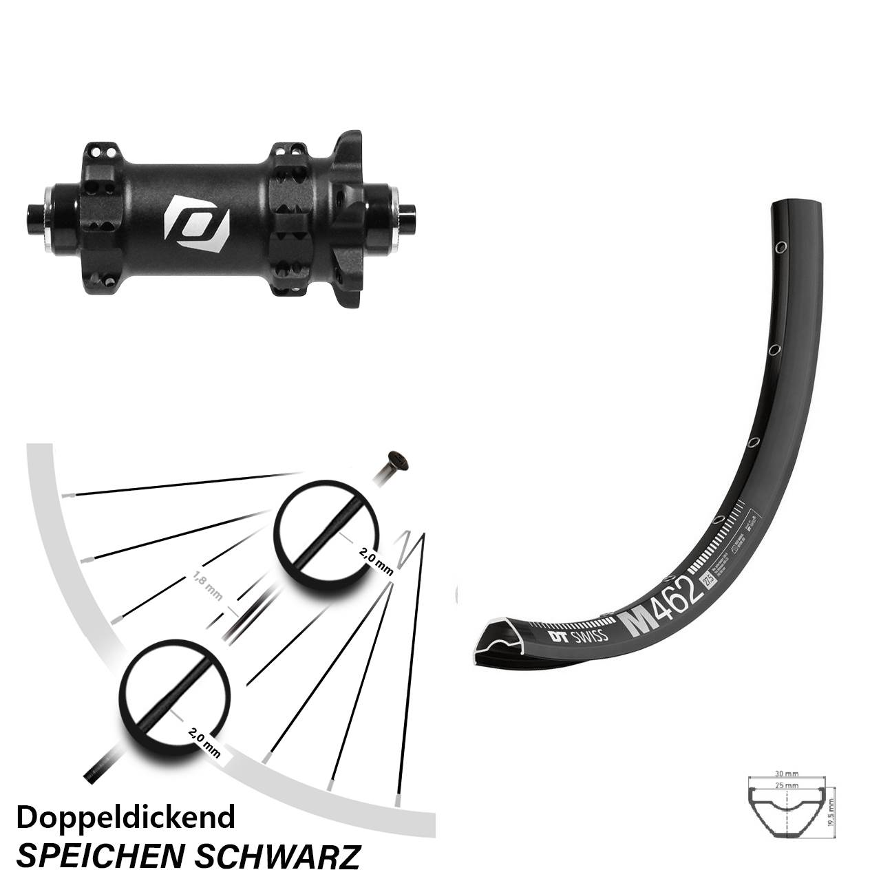Vorderrad 29 Zoll DT Swiss M 462 Formula Nabe TD17Q