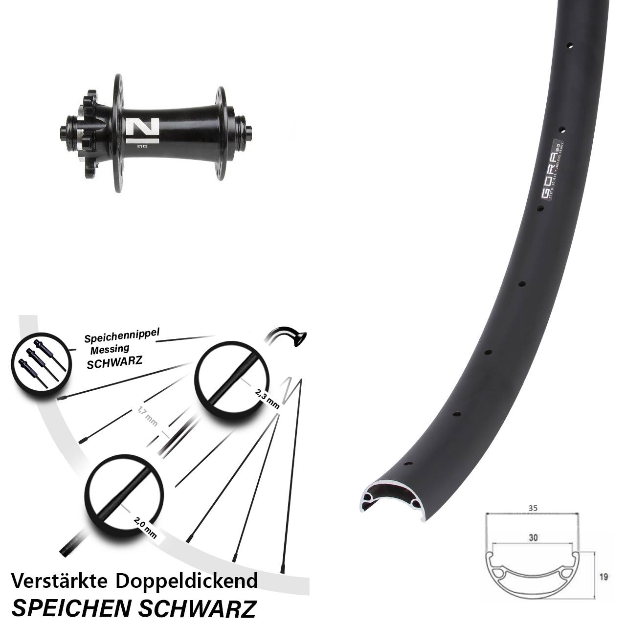 Disc Vorderrad 26 Zoll Gora 30 Novatec D791SB für Schnellspanner