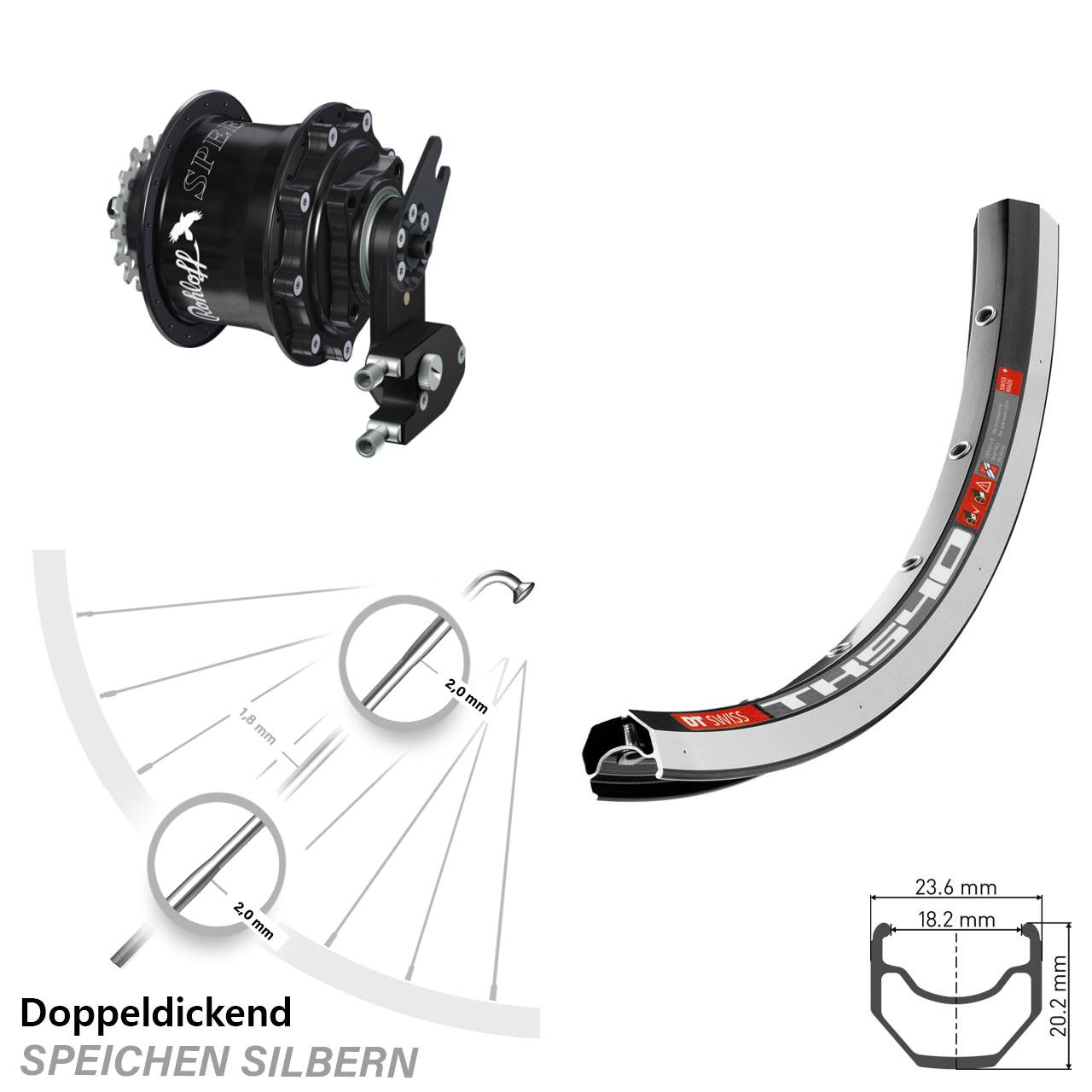 Hinterrad 28 Zoll Rohloff Speedhub 500/14 DT Swiss 540