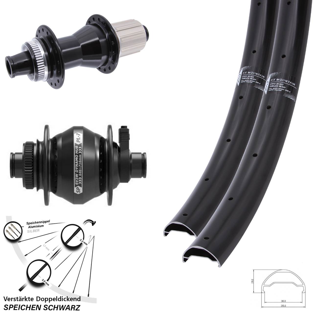 29 Zoll KX Mountain TR Novatec CL142 SP PL-7 Disc Laufradsatz 12x100/142 8-12 fach