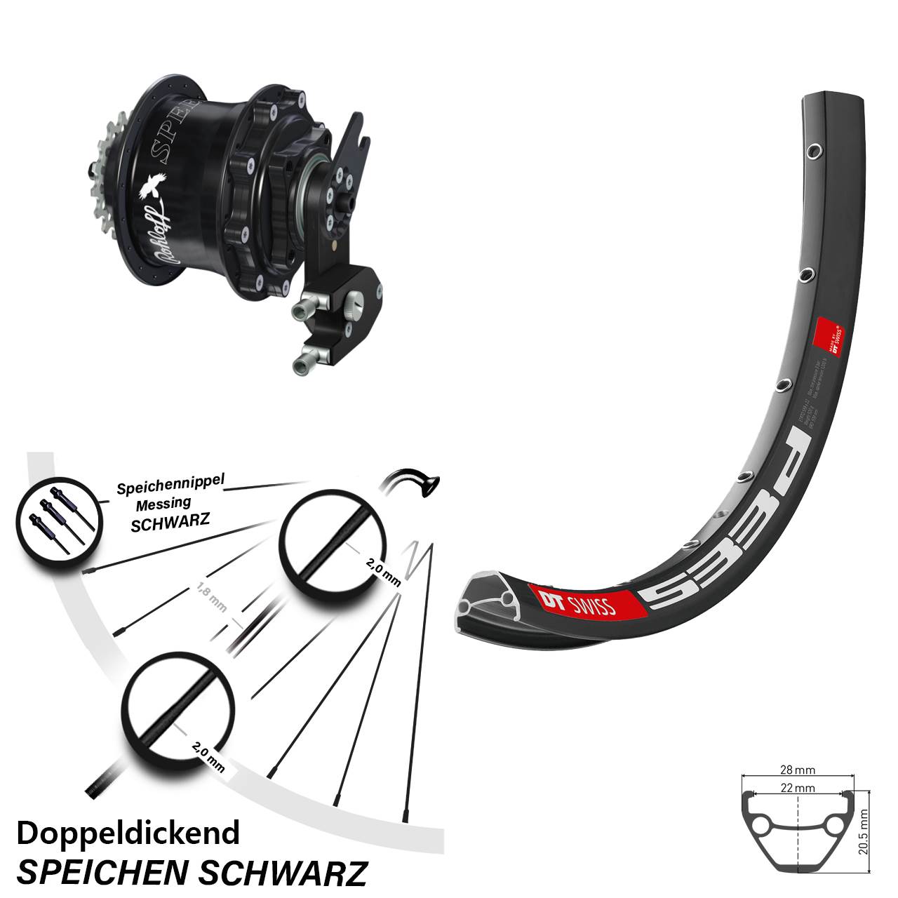 Rohloff Hinterrad CC DB OEM2 DT Swiss 533 26 Zoll