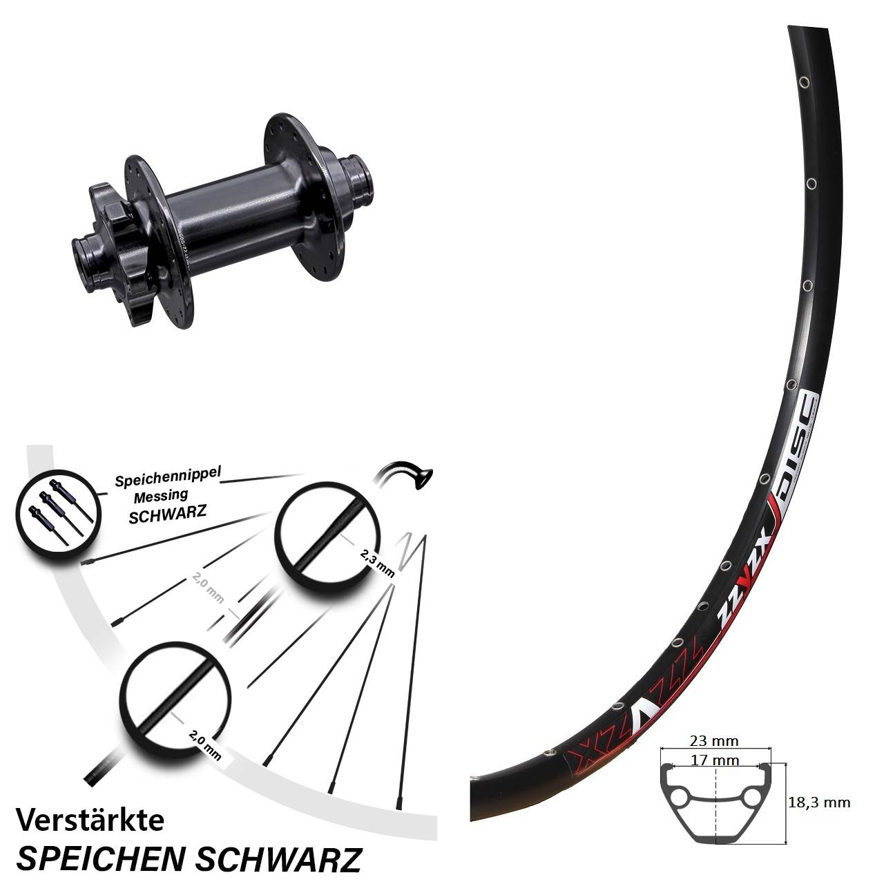 Boost Disc Vorderrad 15x110 26 Zoll Mach1 Aivee MP2