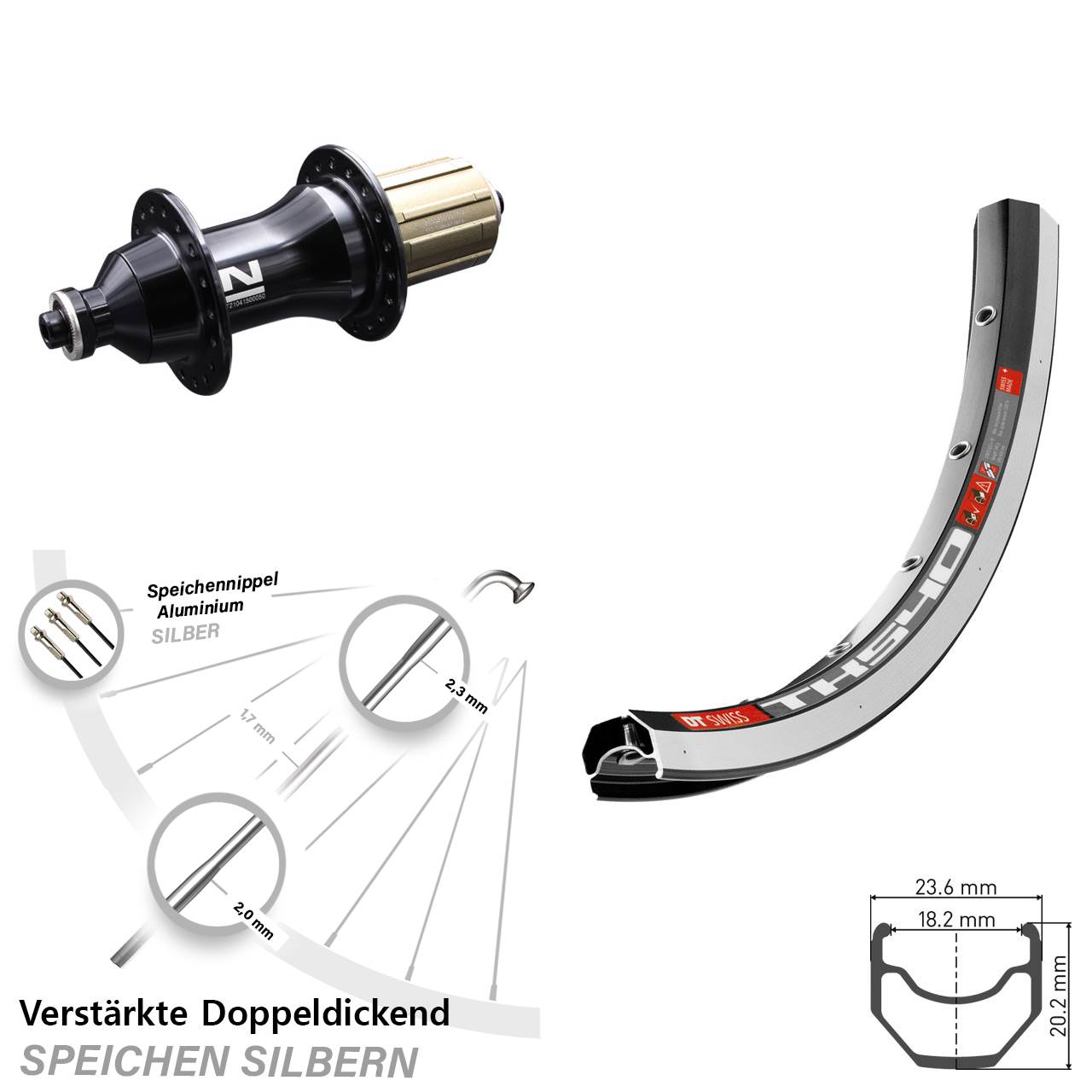 DT Swiss TK 540 Novatec F162SB 28 Zoll Hinterrad für Schnellspanner 8-12 fach HG schwarz