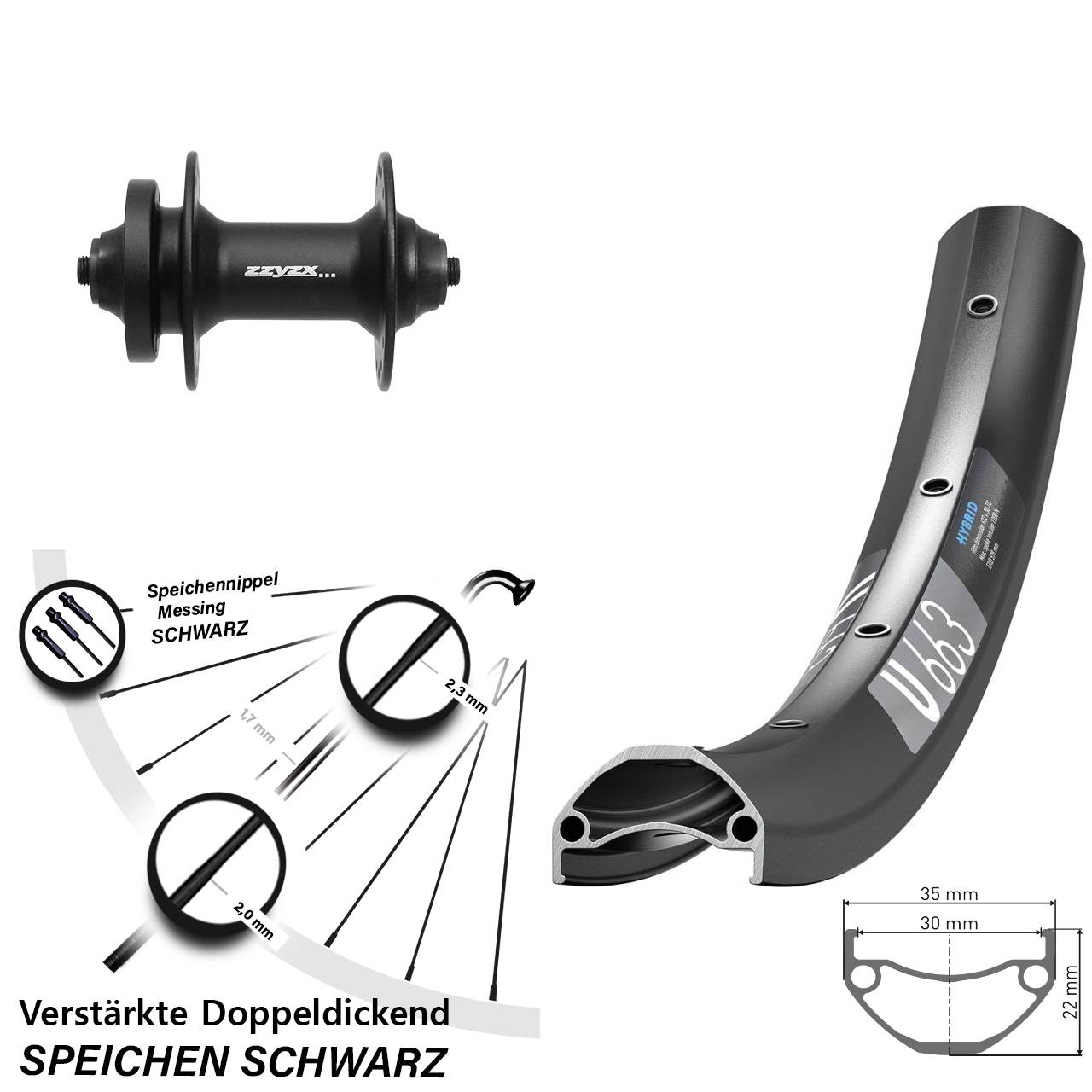 Disc Vorderrad 27,5 Zoll DT Swiss U 663 Formula DC21 QR