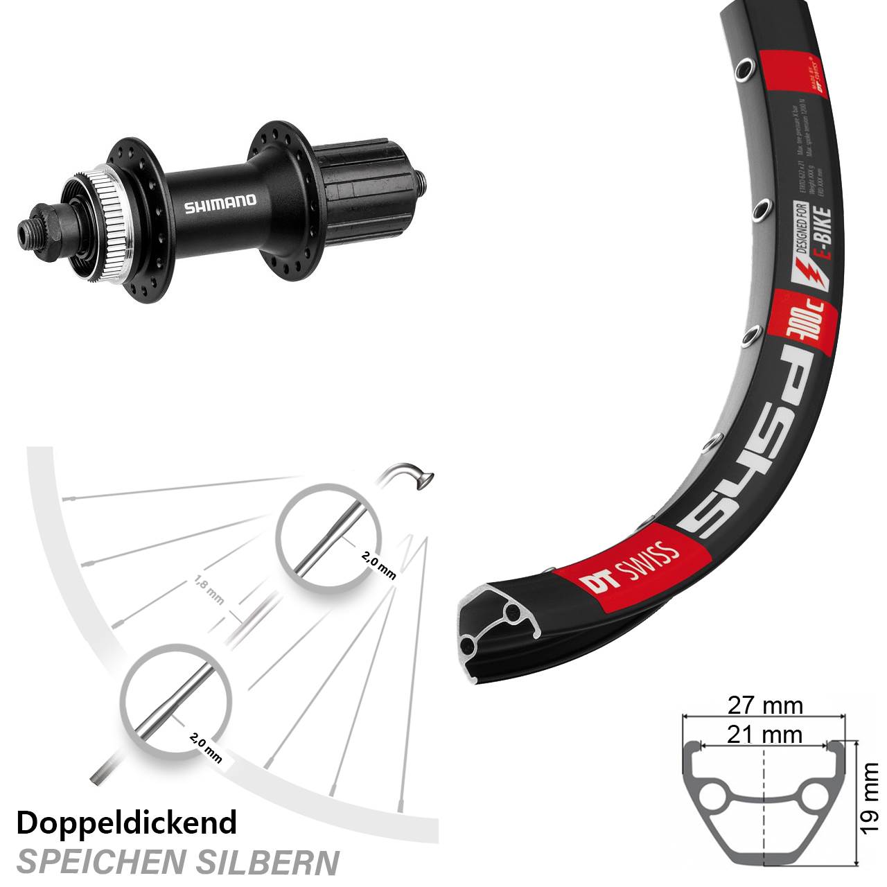 DT Swiss 545d Shimano Alivio 28-29 Zoll Hinterrad Centerlock für Schnellspanner 8-11 fach
