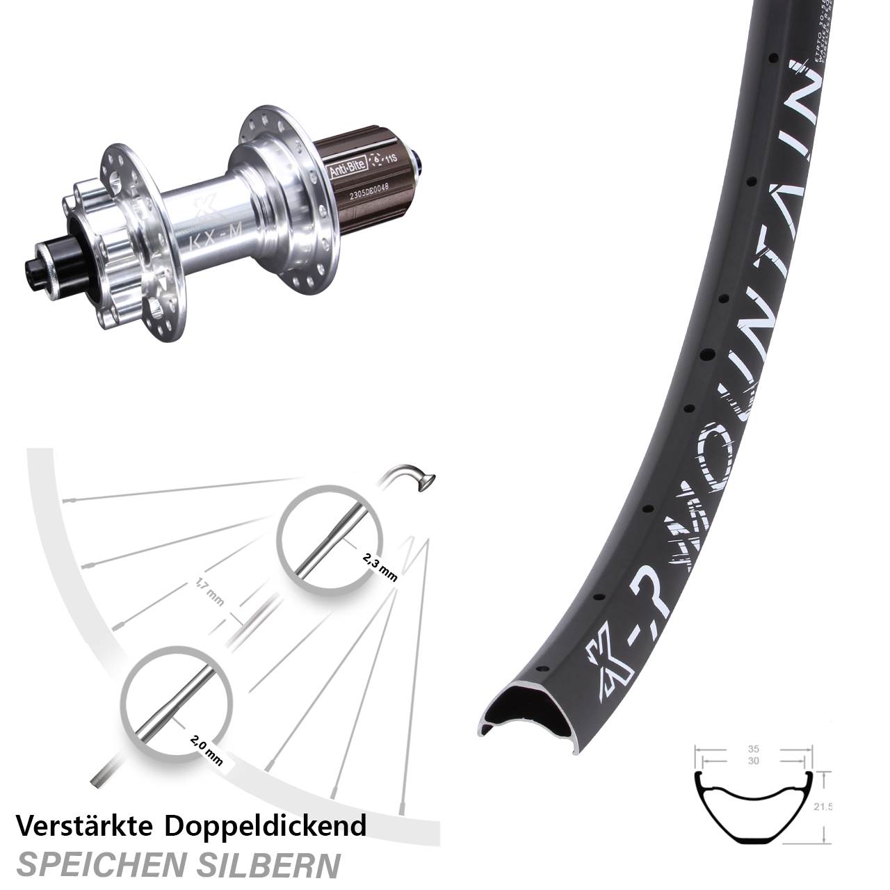KX-MR Mountain 27,5 Zoll Disc Hinterrad für Schnellspanner 8-12 fach