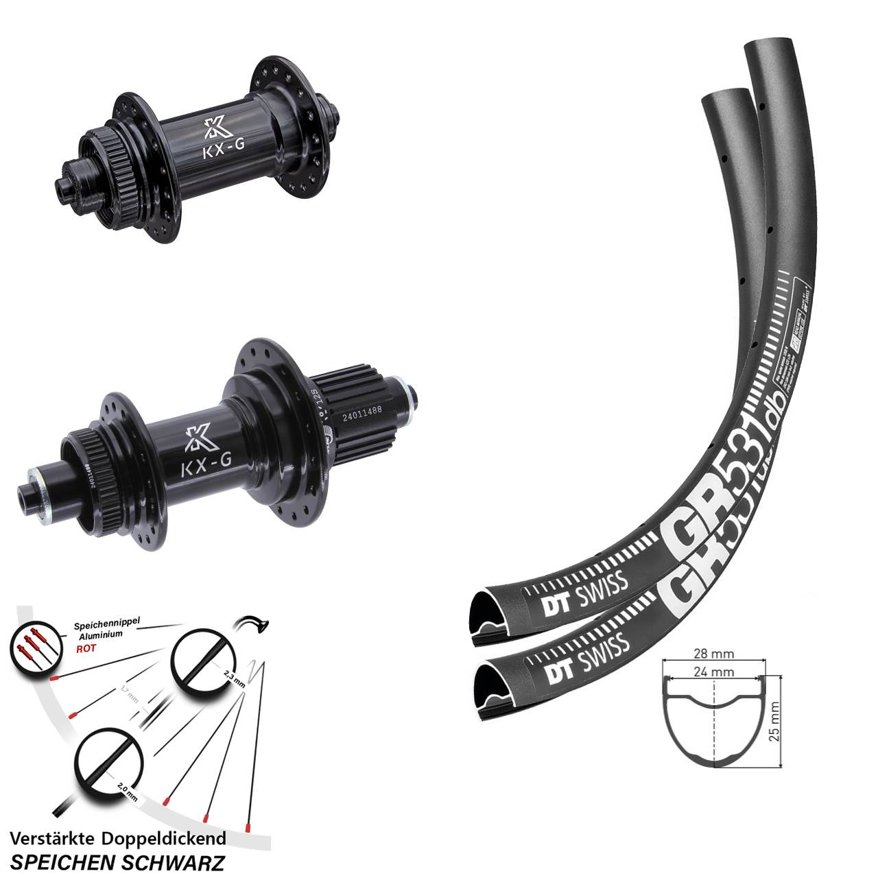 DT Swiss GR 531 KX-G 28-29 Zoll Laufradsatz Centerlock QR Shimano Micro Spline
