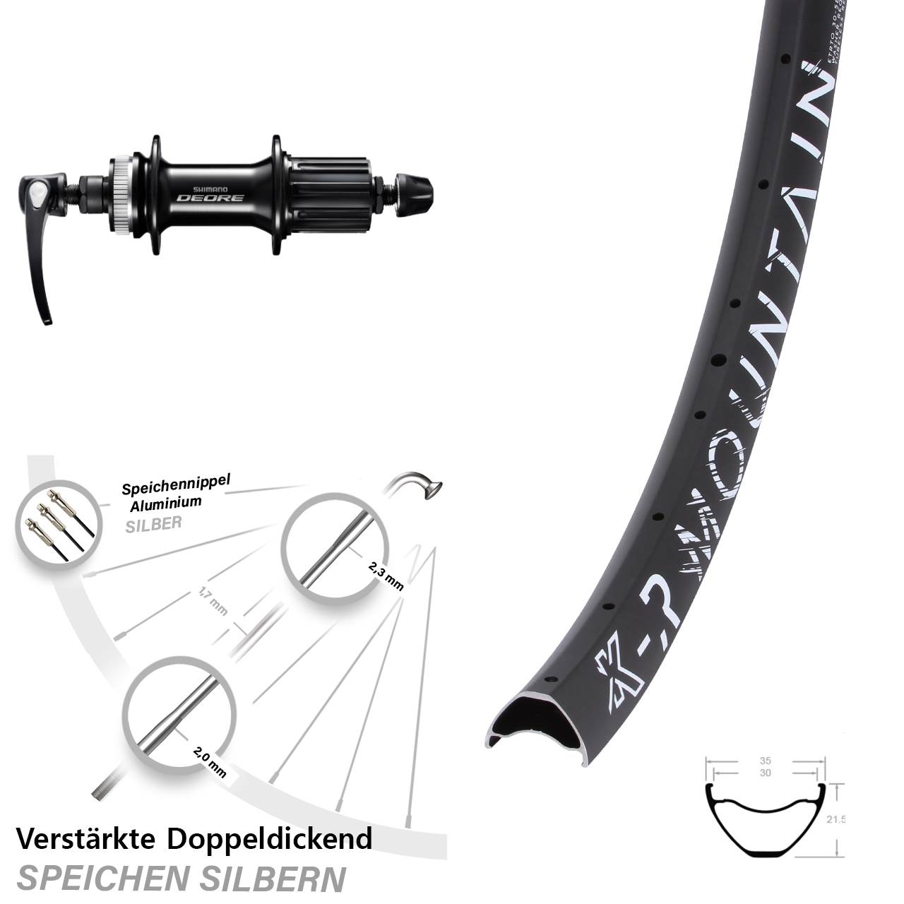 Disc Hinterrad für Schnellspanner 29 Zoll KX-R Mountain Shimano FH-M6000 8-11 fach HG
