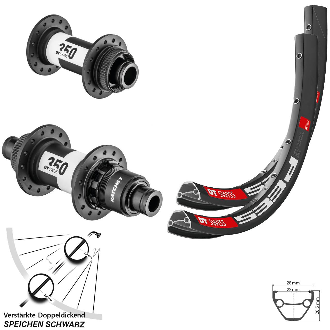Centerlock Laufradsatz 15x100 12x142 28 Zoll DT Swiss 533D-350 CL SRAM XD