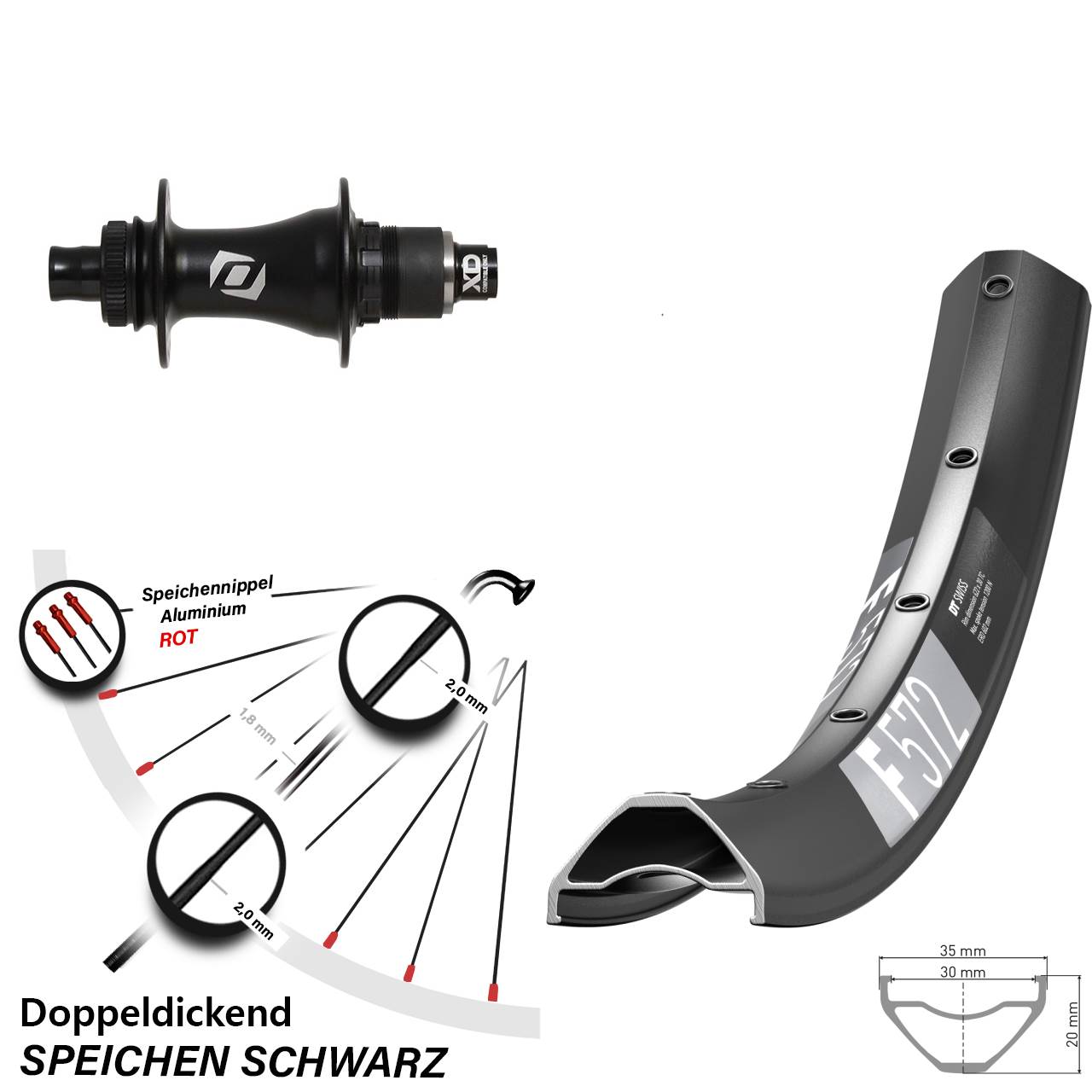 Disc Hinterrad 29 Zoll DT Swiss F 572 Syncros XD 11-12 fach 12x148