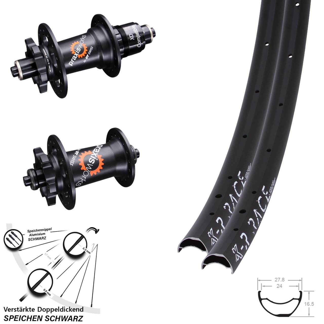 Disc Laufradsatz KX-R Race DT Swiss 350 XD 11-12 fach für Schnellspanner