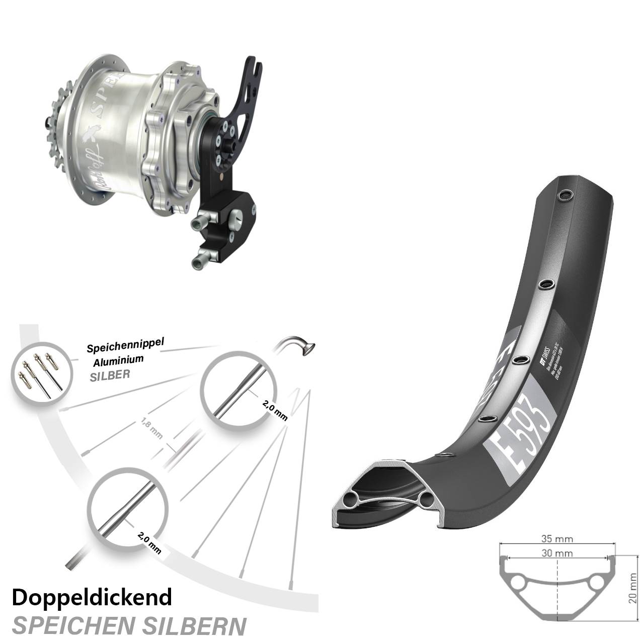 29 Zoll DT Swiss E593 Rohloff Speedhub 500/14 CC DB PM