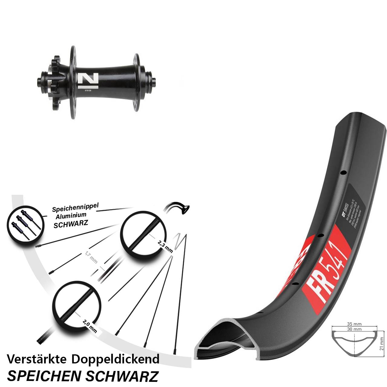 DT Swiss FR541 Novatec D791SB 29 Zoll Disc Vorderrad für Schnellspanner