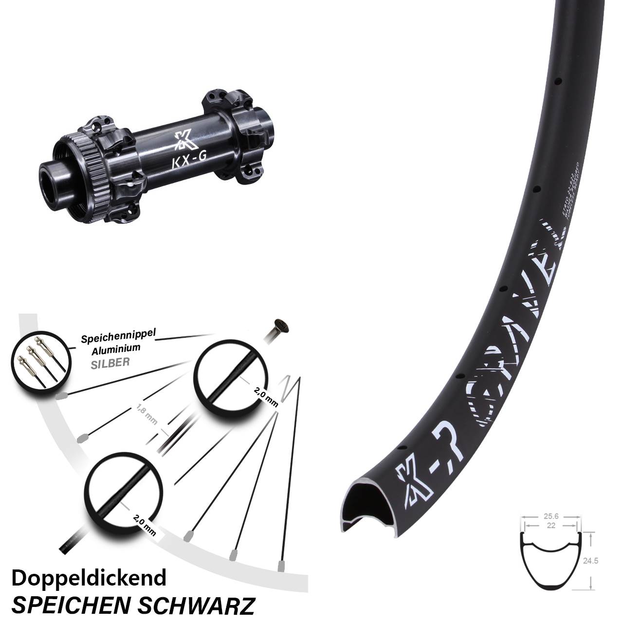 Vorderrad Centerlock 29 Zoll KX-R Gravel Straightpull 12x100