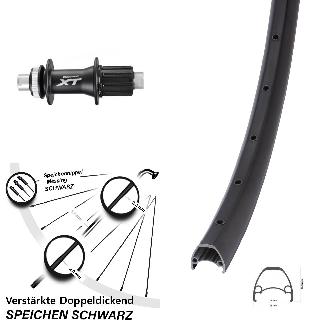 Disc Hinterrad 29 Zoll Ambrosio Sport Shimano FH-M788 8-11 fach HG 12x142