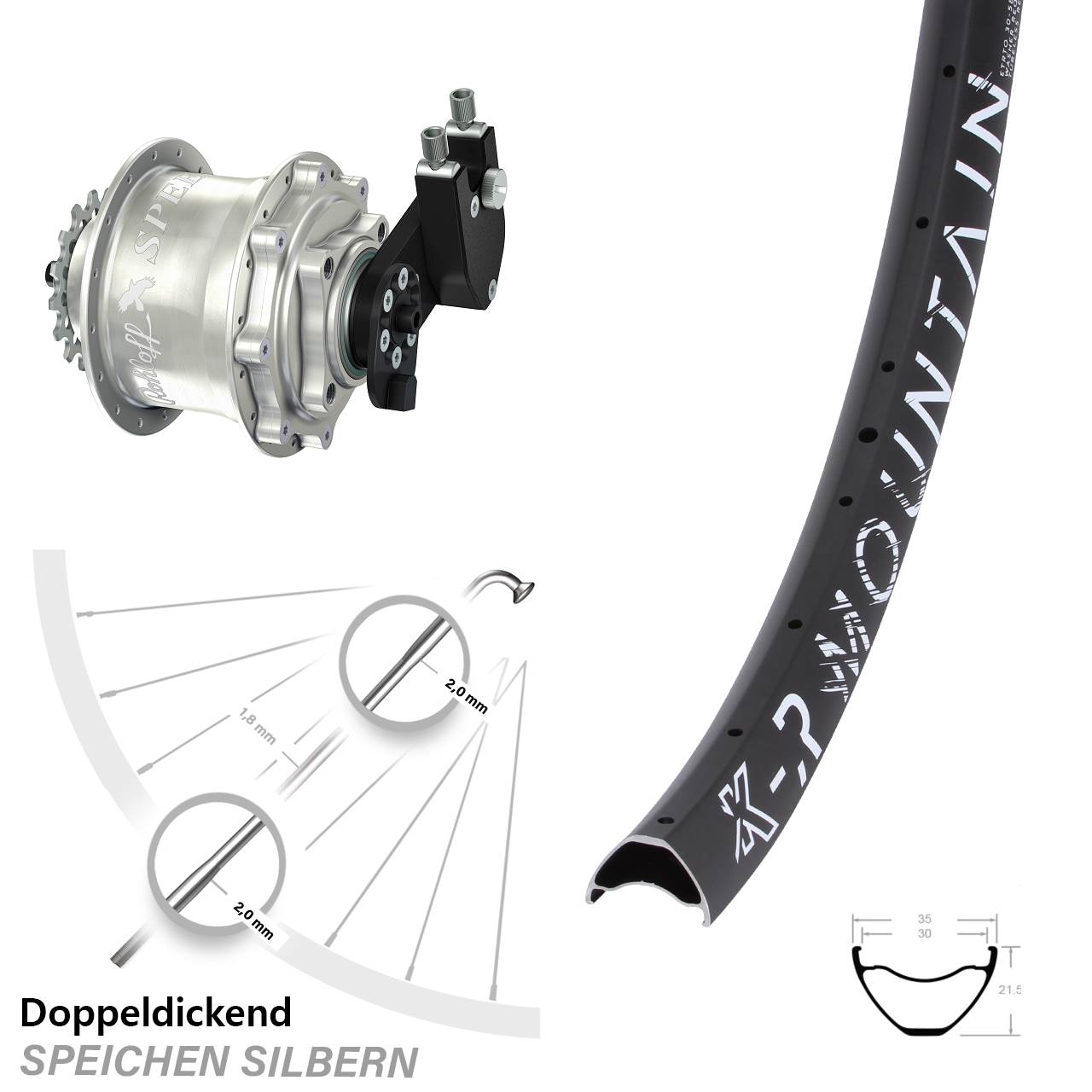 KX-R Mountain Rohloff Speedhub 500/14 CC DB OEM 29 Zoll Disc Hinterrrad