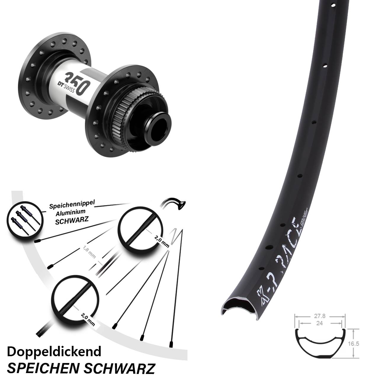 Disc Laufrad 28-29 Zoll KX-R Race DT Swiss 350 12x100