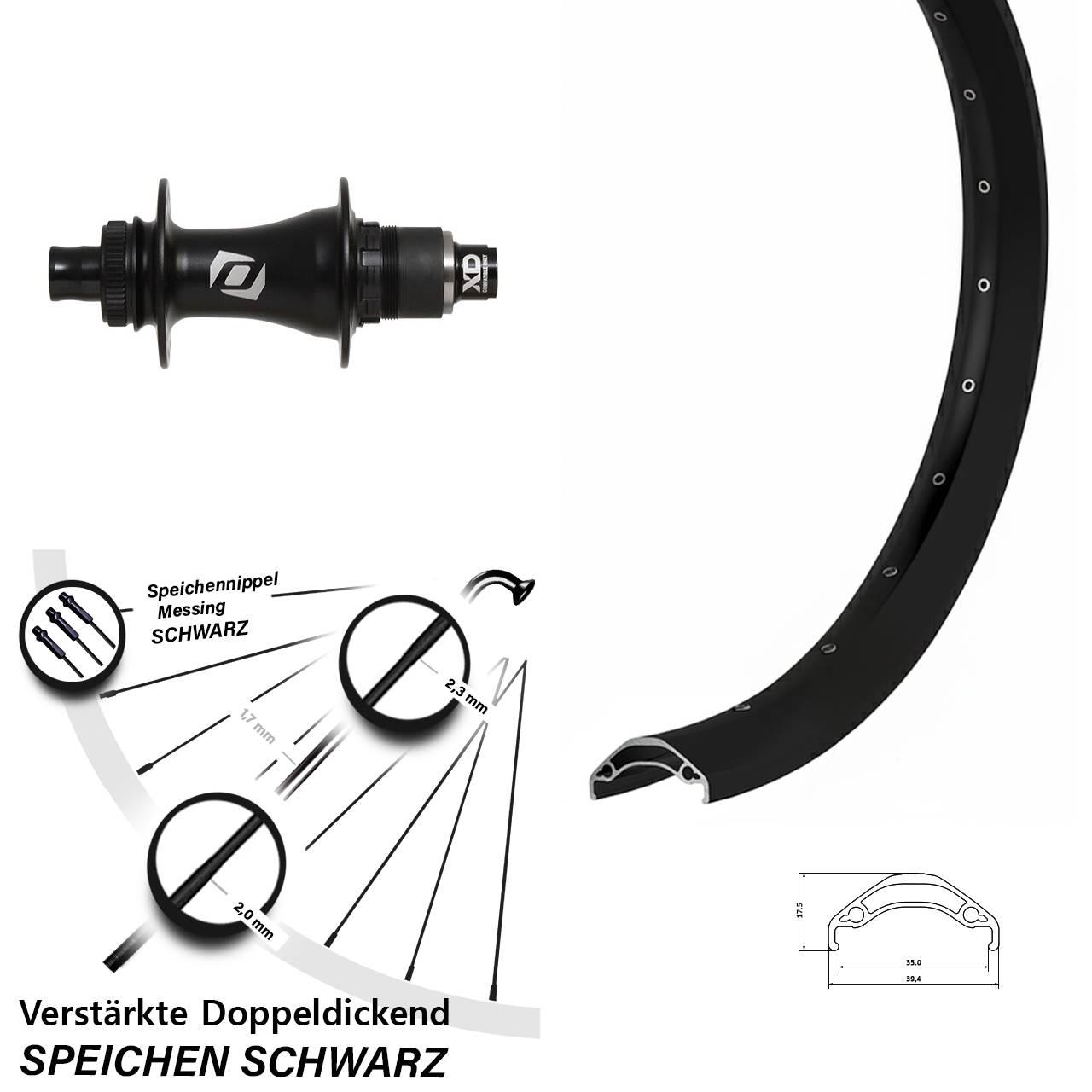 Centerlock Hinterrad 29 Zoll Ryde Disc 35 Syncros SRAM XD 12x148