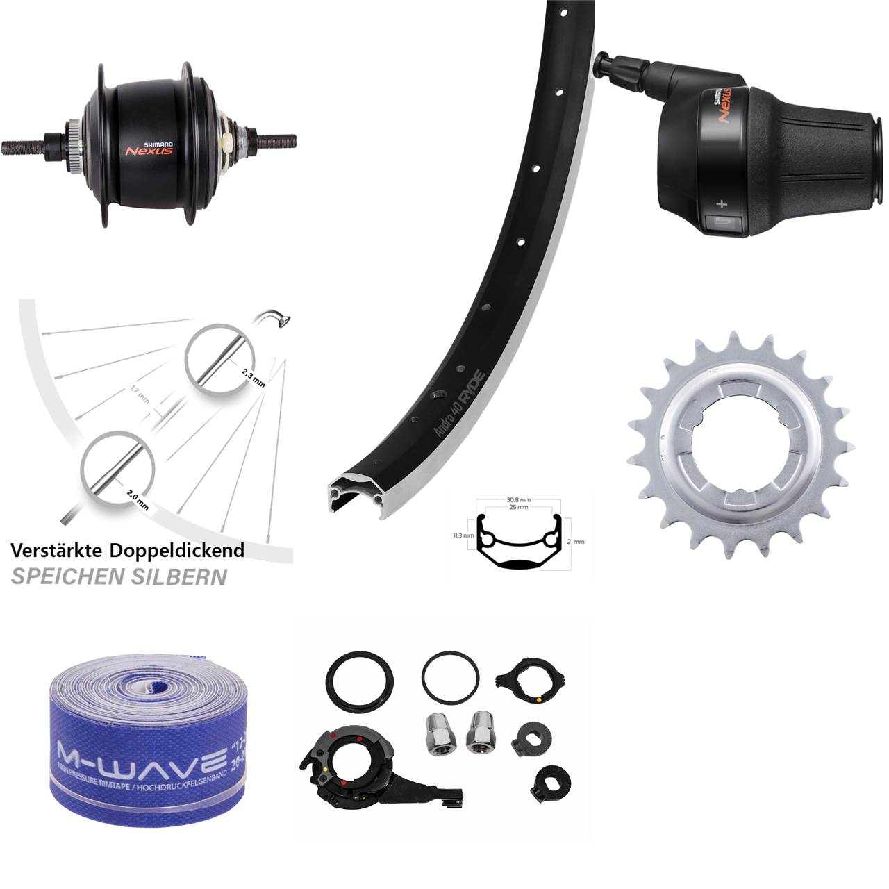 Ryde Andra 40 Shimano Nexus 8-Gang 28 Zoll Hinterrad