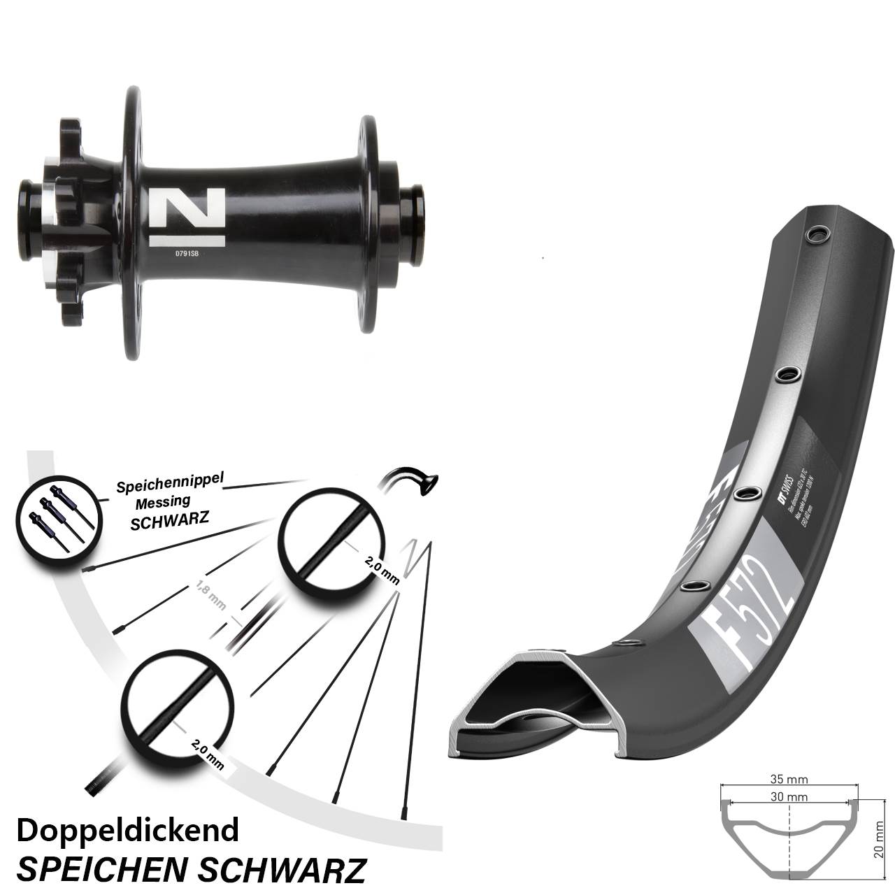 Disc Laufrad 27,5 Zoll DT Swiss F 572 Novatec D791 15x100