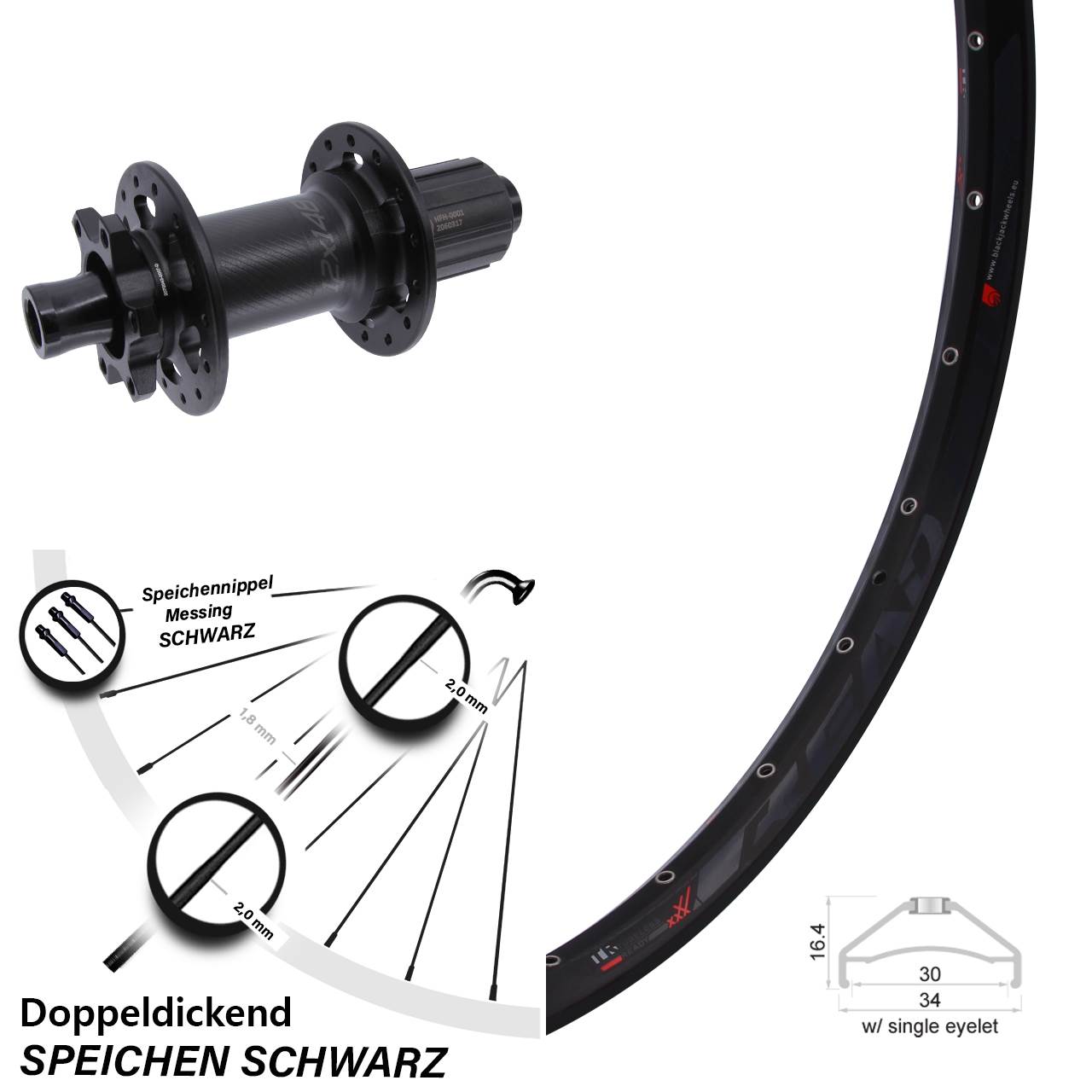 Boost 6-Loch Hinterrad 12x148 27,5 Zoll Rodi Ready 30 Bear Pawls 8-11 fach HG