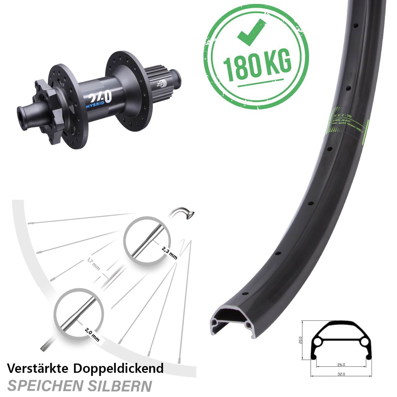 28-29 Zoll KX Evo DT Swiss 240 Hybrid Boost Disc Laufrad 12x148 Micro Spline