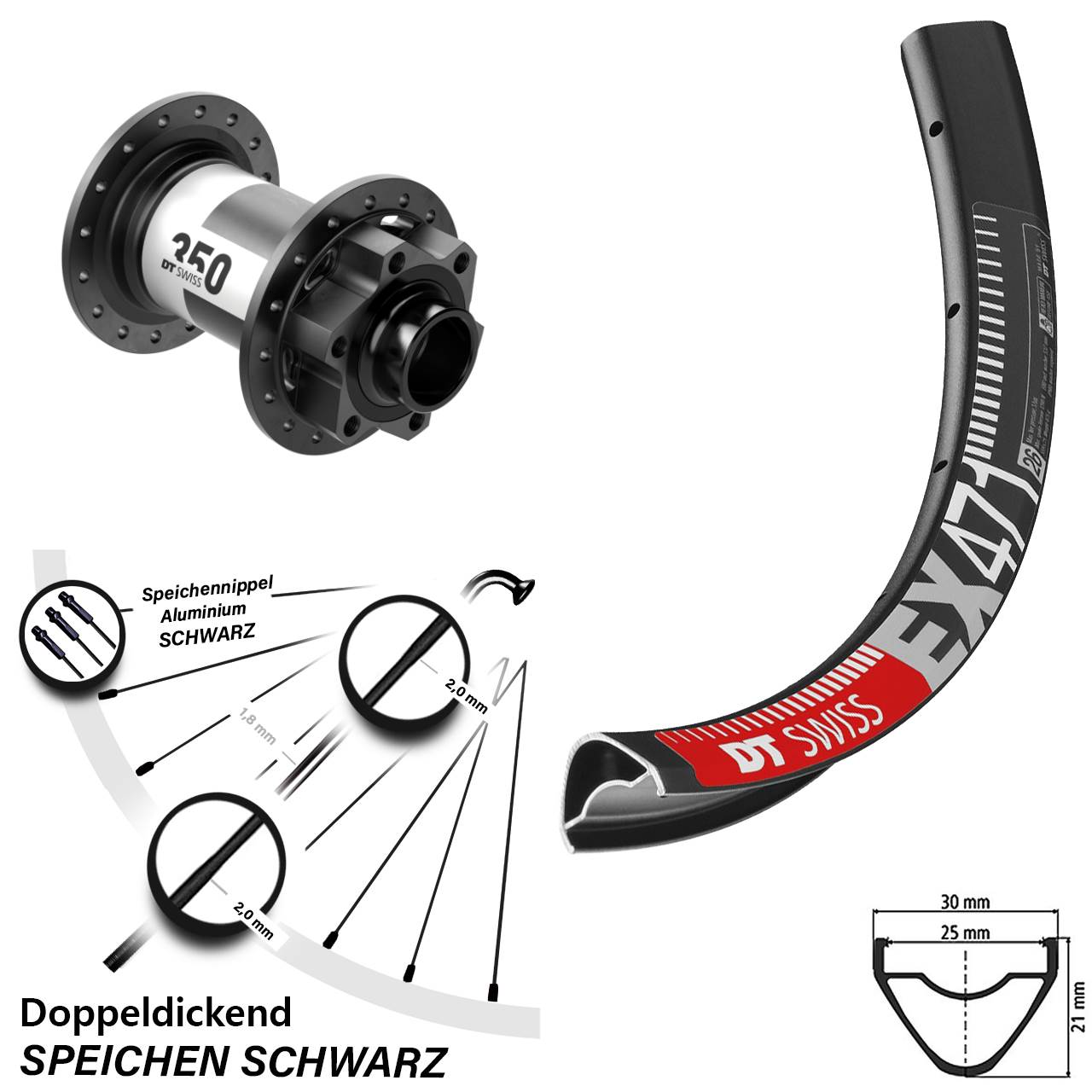 Vorderrad 6-Loch 20x110 Boost 29 Zoll DT Swiss EX471 350