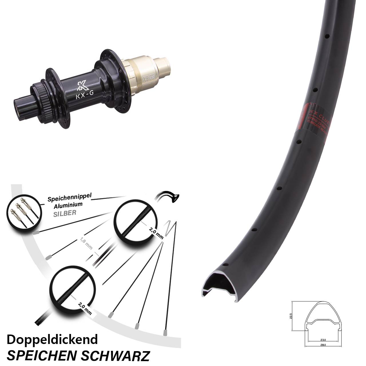 Centerlock Hinterrad 12x142 29 Zoll KX-G Clue XDR 11-12 fach