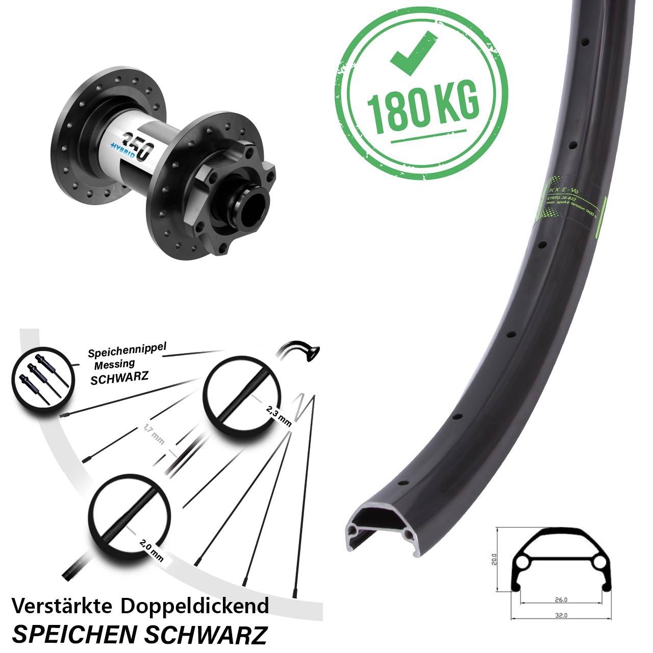 Disc Laufrad QR 29 Zoll KX Evo DT Swiss Hybrid 350