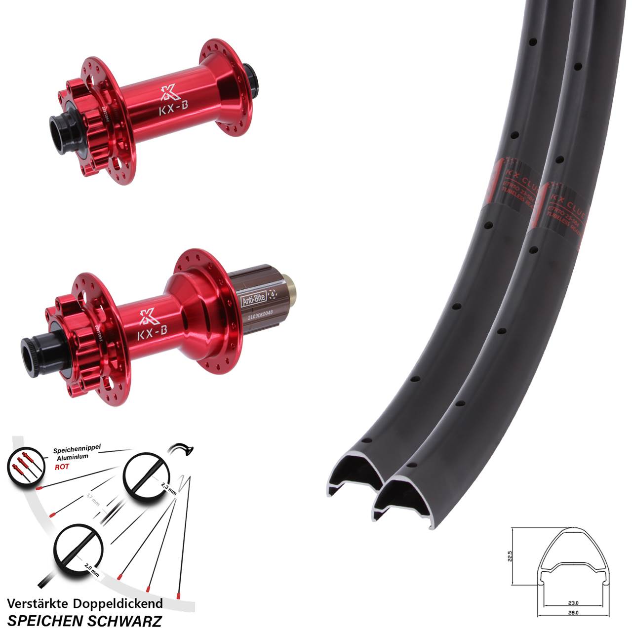 Disc Laufradsatz 650B KX-B Clue rot 8-12 fach 15x110 12x148