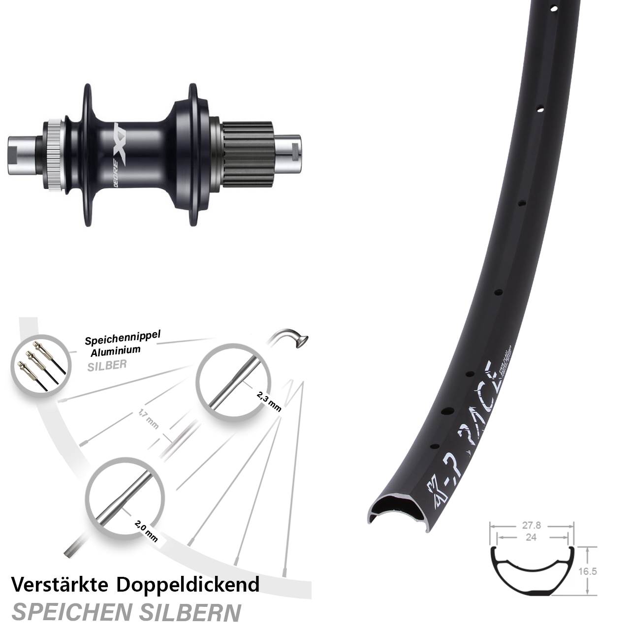 Centerlock Hinterrad 29 Zoll KX-R Race Shimano XT Micro Spline 12x142