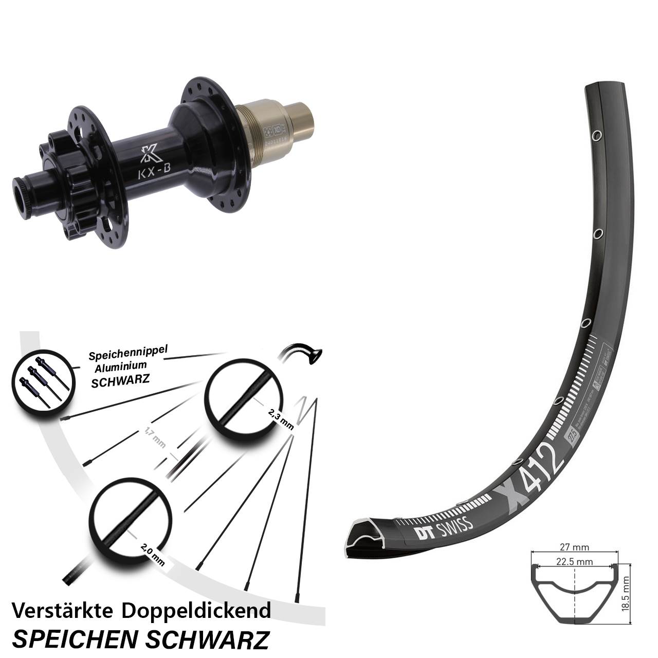 Disc Laufrad 29 Zoll DT Swiss X 412 KX-B XD 11-12 fach 12x148