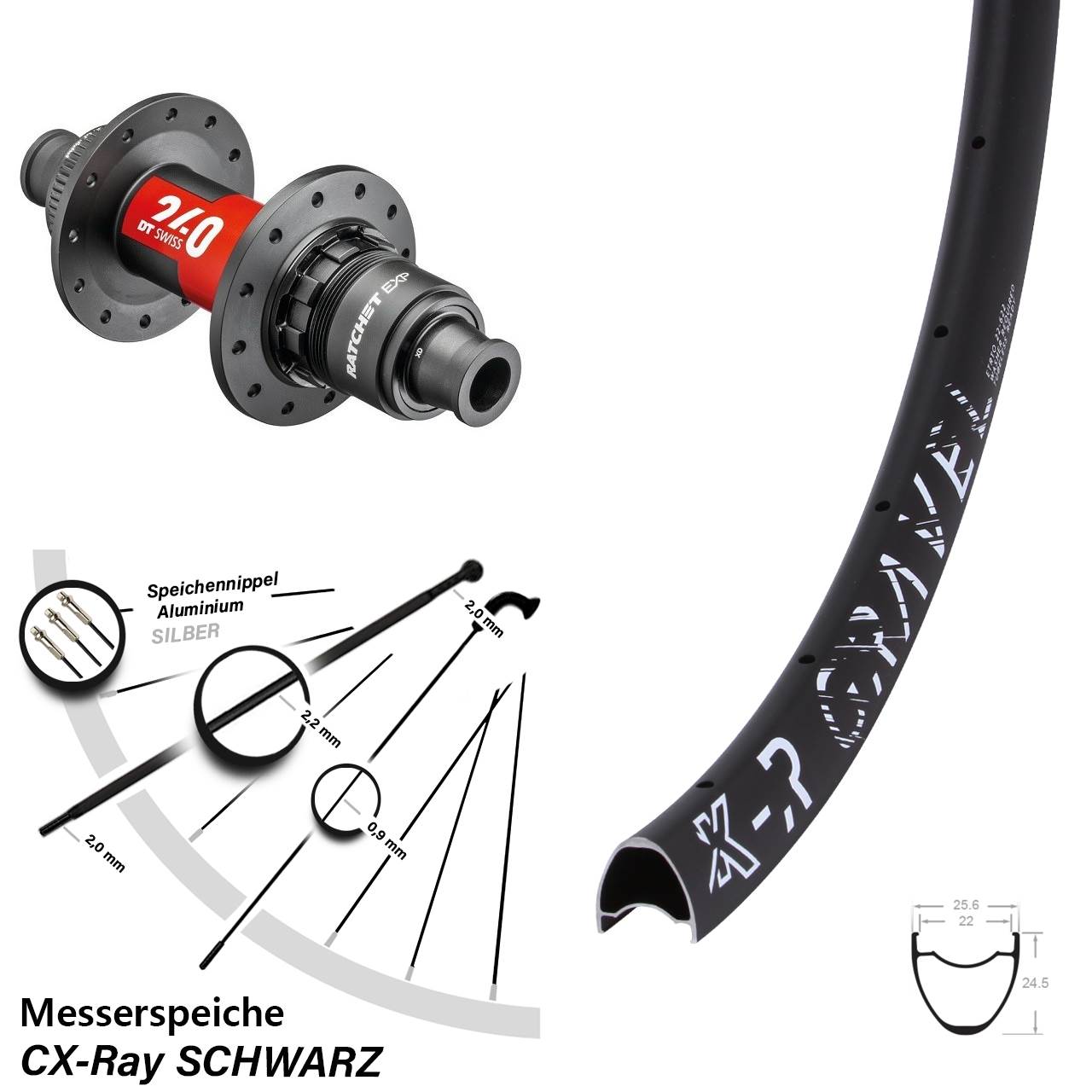 12x142 28 Zoll KX-R Gravel DT Swiss 240 EXP Hinterrad XDR 11-12 fach CX-Ray