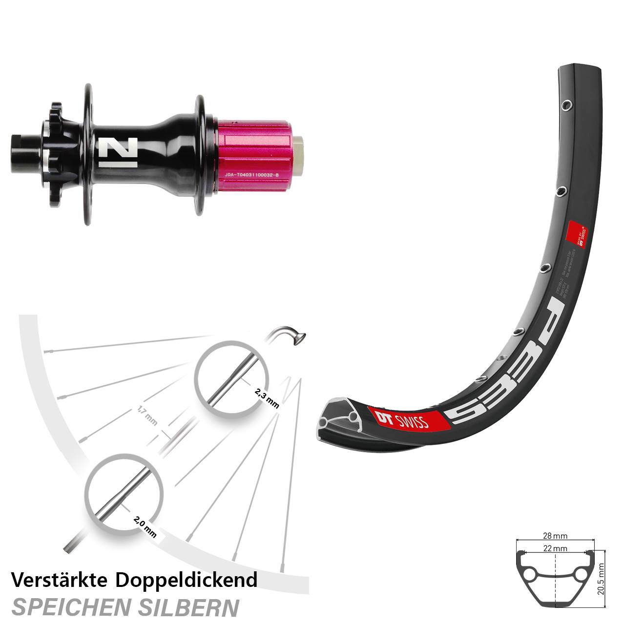 28 Zoll DT Swiss 533d Novatec D792 Disc Laufrad 12x142 8-12 fach