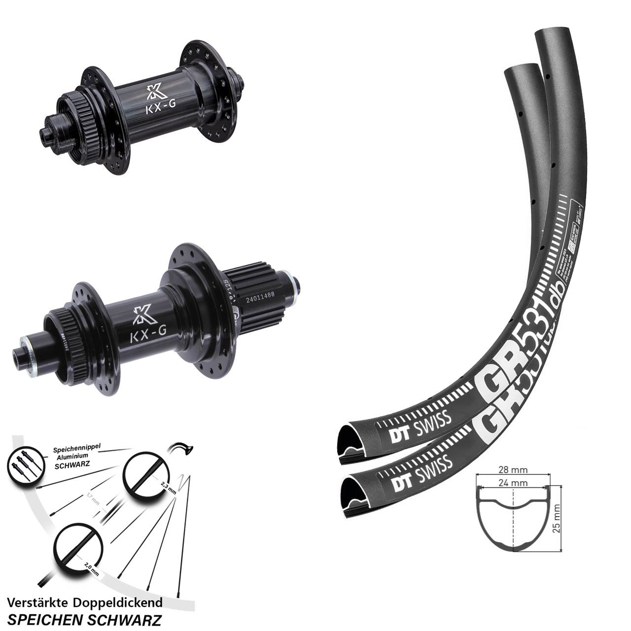 DT Swiss GR 531 KX-G 28-29 Zoll Laufradsatz Centerlock QR Shimano Micro Spline