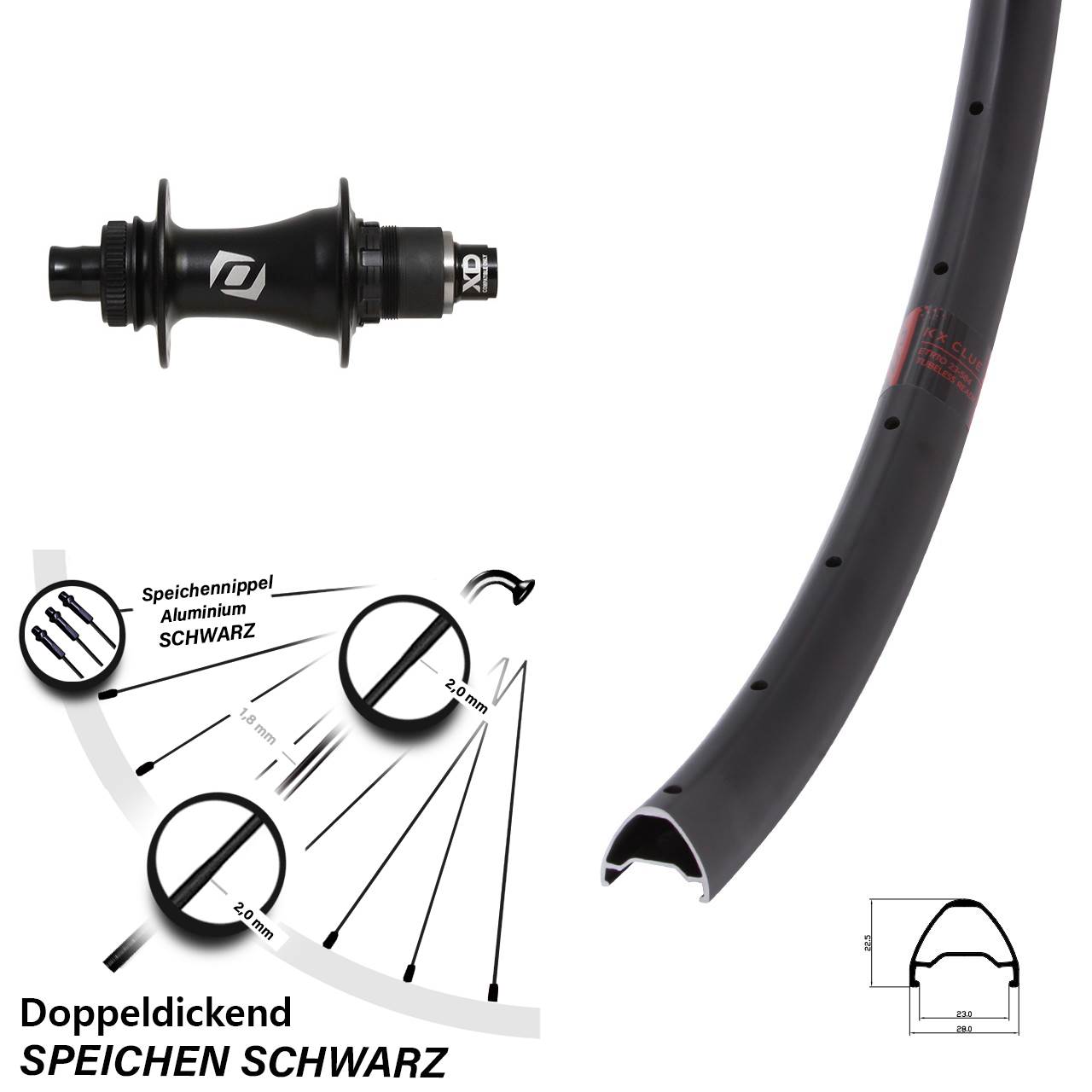 28-29 Zoll KX Clue Syncros Boost Disc Laufrad 12x148 Boost SRAM XD