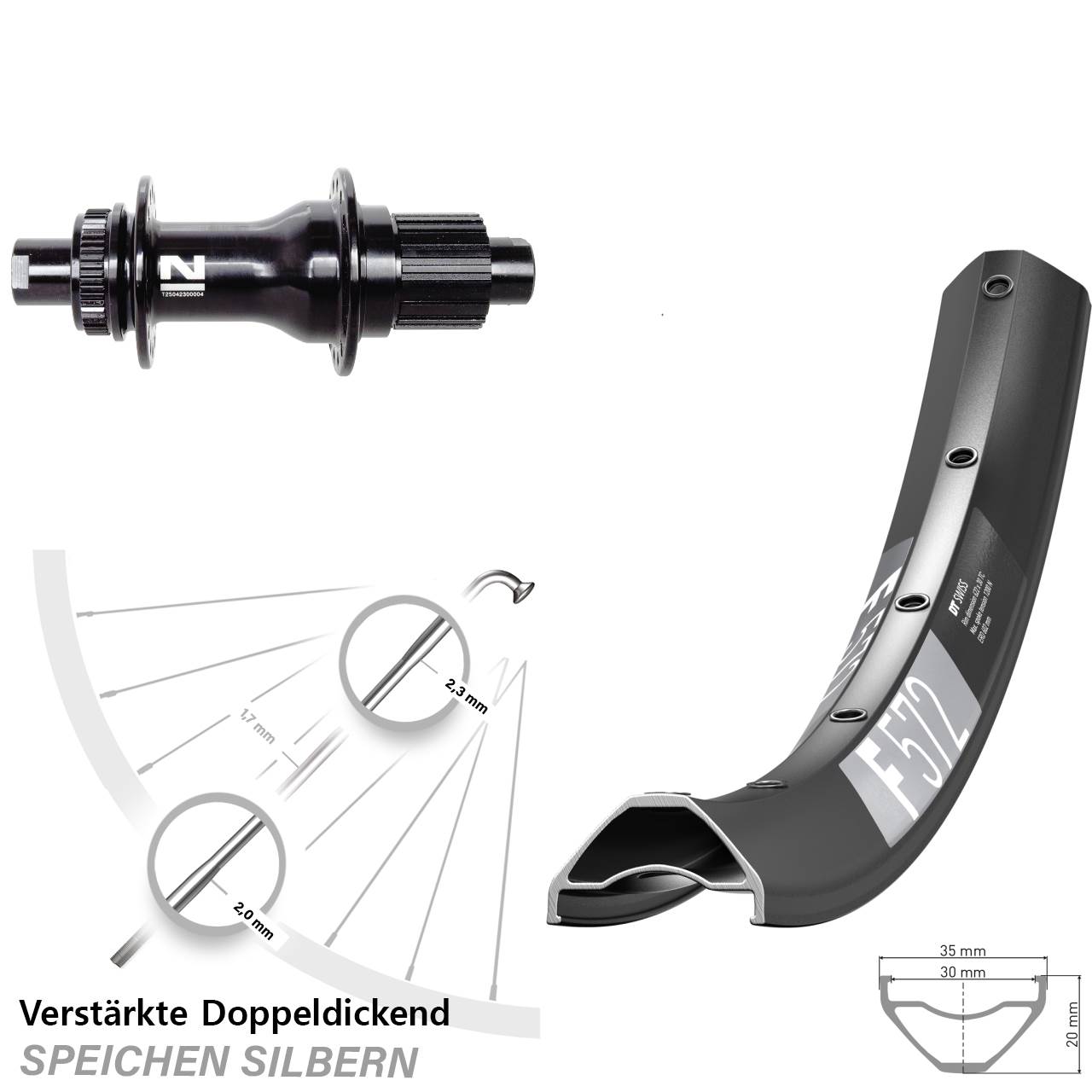DT Swiss F572 Novatec D792SB 29 Zoll Disc Hinterrad 12x142 Shimano Micro Spline