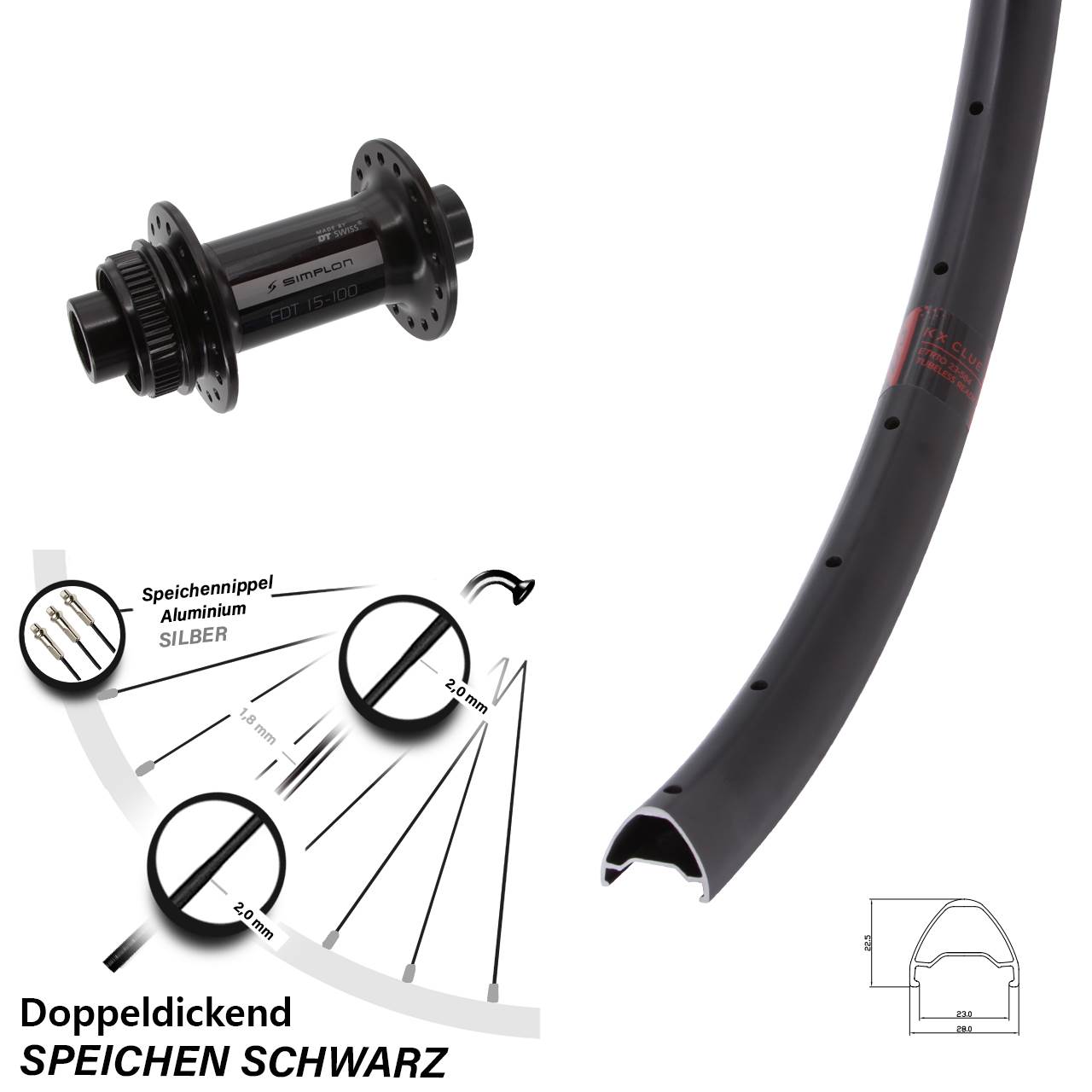 Disc Laufrad 15x100 650B KX Clue DT Swiss 370