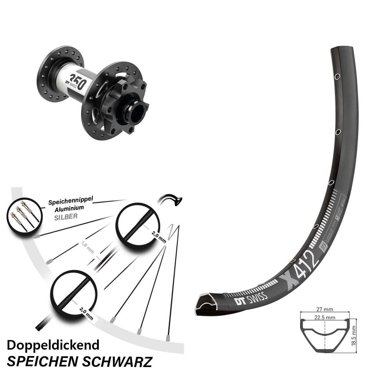Disc Laufrad 15x100 29 Zoll DT Swiss X412-350