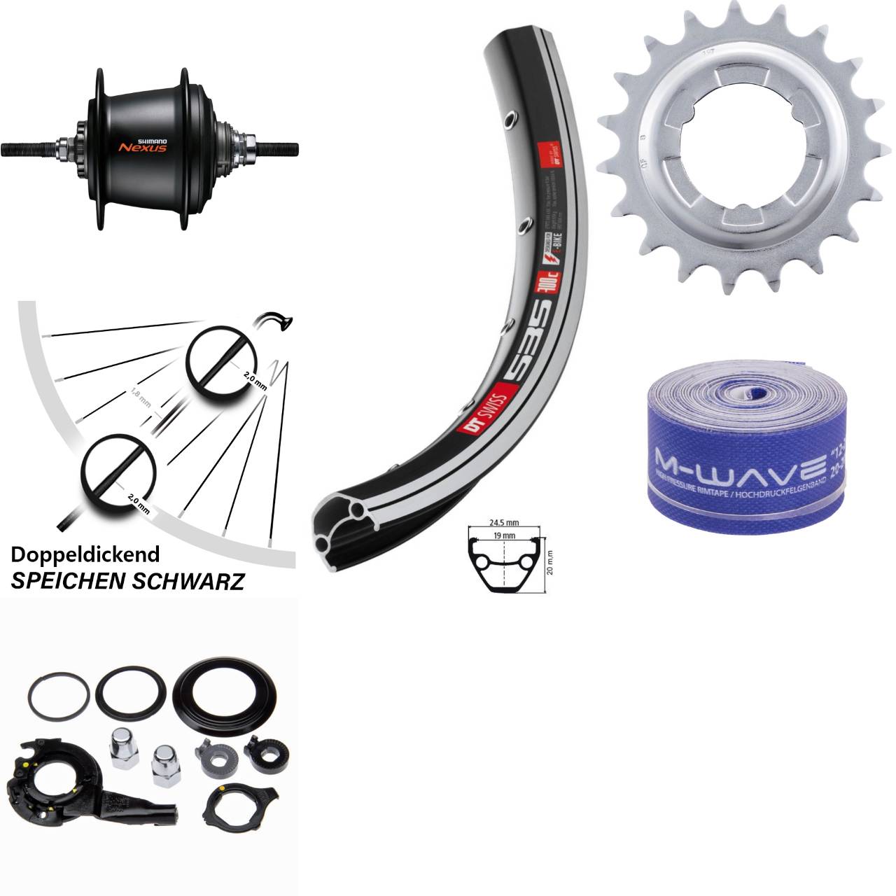 28 Zoll DT Swiss Hinterrad Shimano SG-C3001 7-Gang