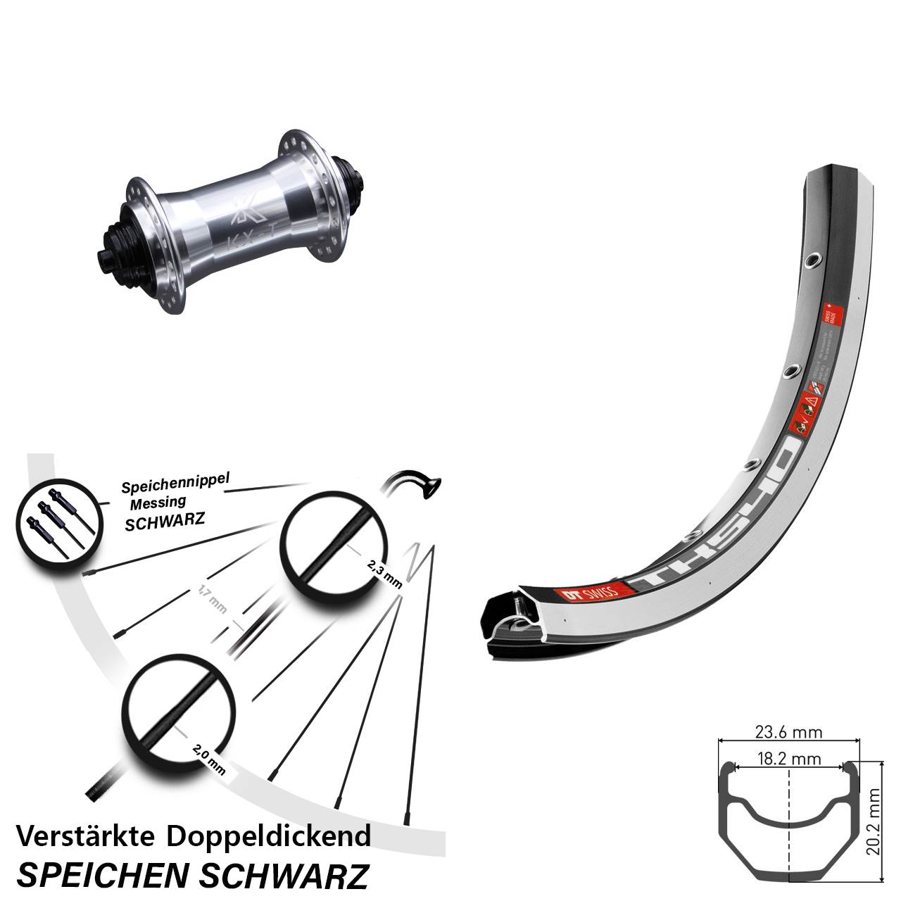 Vorderrad 28 Zoll DT Swiss TK540 KX-T verstärkt QR
