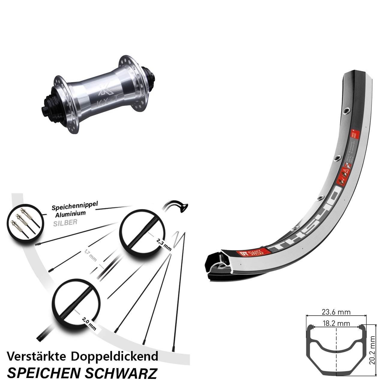 Vorderrad 28 Zoll DT Swiss TK540 KX-T verstärkt QR