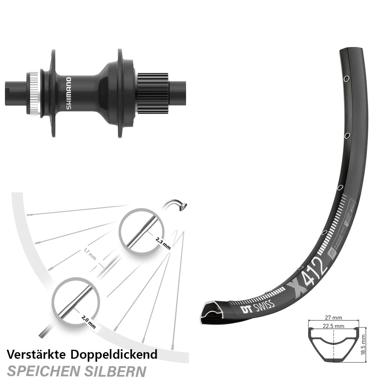 DT Swiss X412 FH-MT410 29 Zoll Disc Hinterrad 12x142 Micro Spline