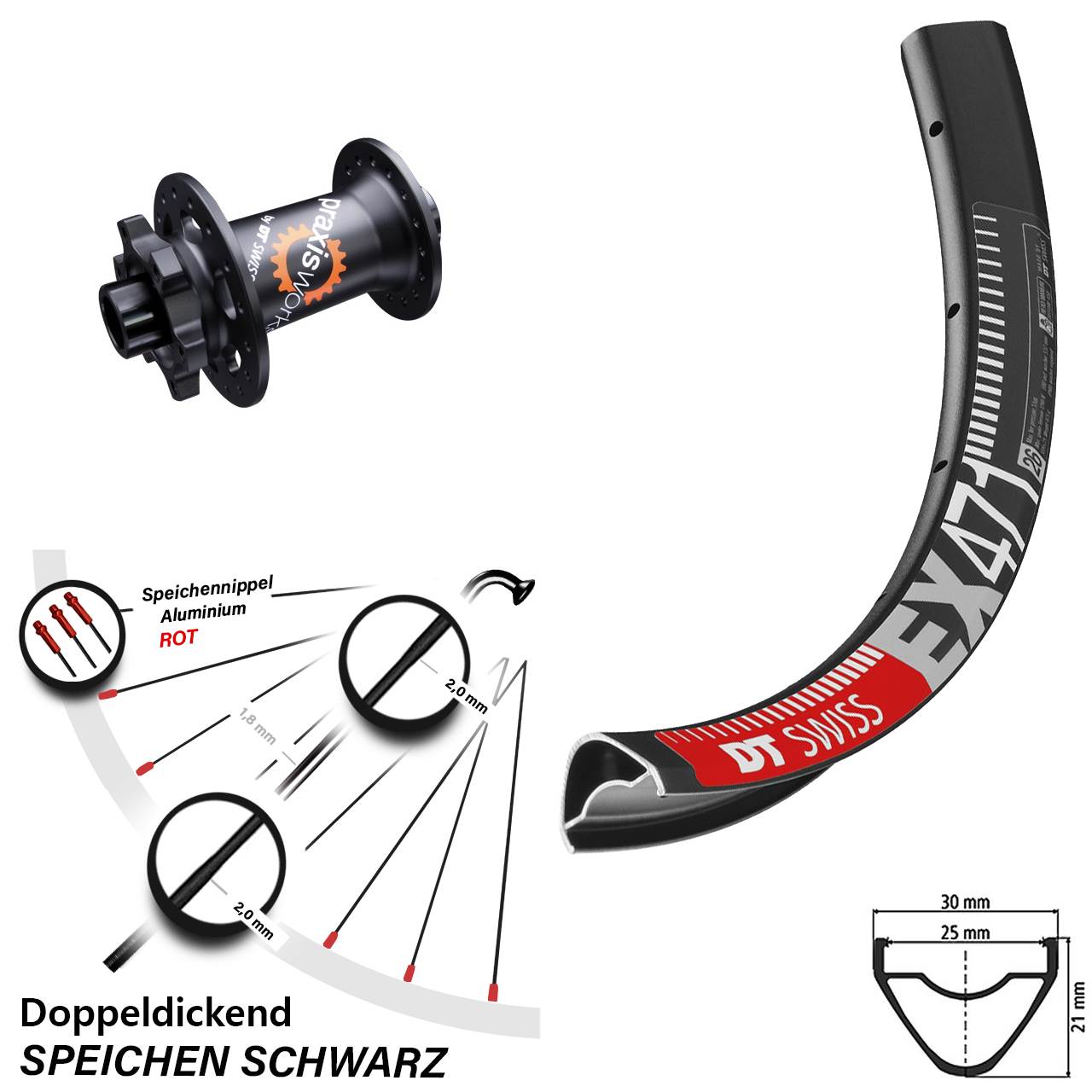 Disc Laufrad 12x100 27,5 Zoll DT Swiss EX 471 350 SL