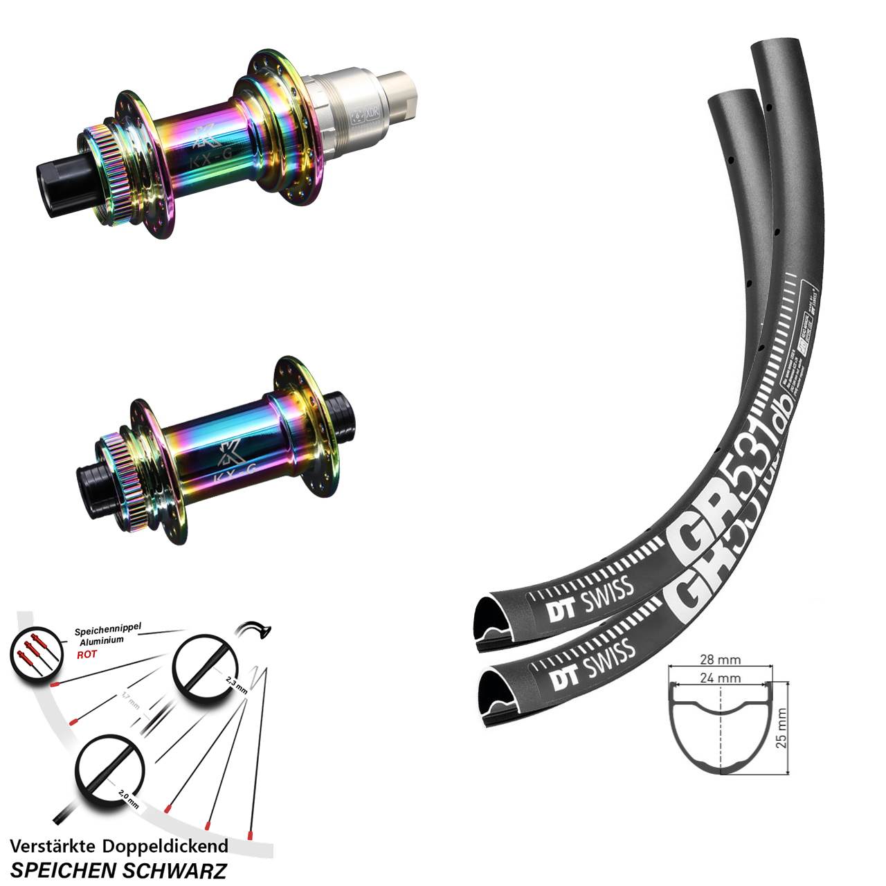DT Swiss GR531 KX-G Oilslick 28-29 Zoll Disc Laufradsatz 12x100/142 SRAM XDR