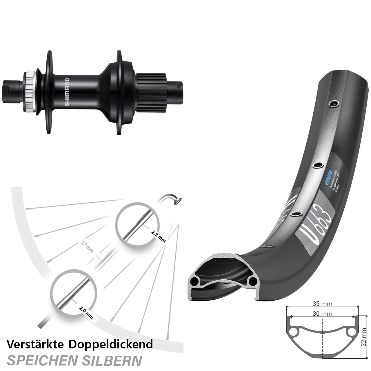 29 Zoll DT Swiss U 663 Shimano FH-MT510-B Centerlock Hinterrad 12x148 Micro Spline