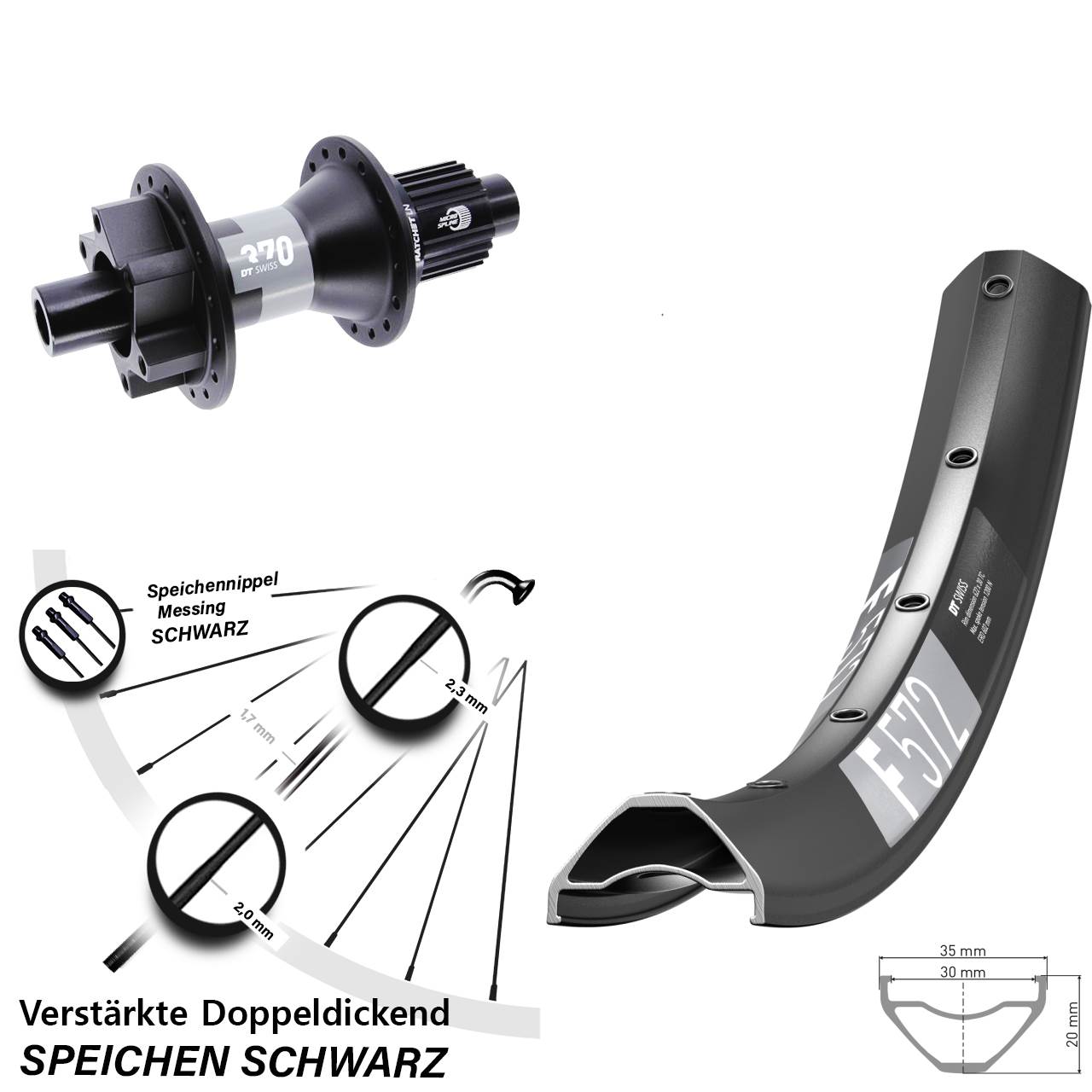 DT Swiss F572-370 29 Zoll Disc Laufrad 12x142 Shimano Micro Spline