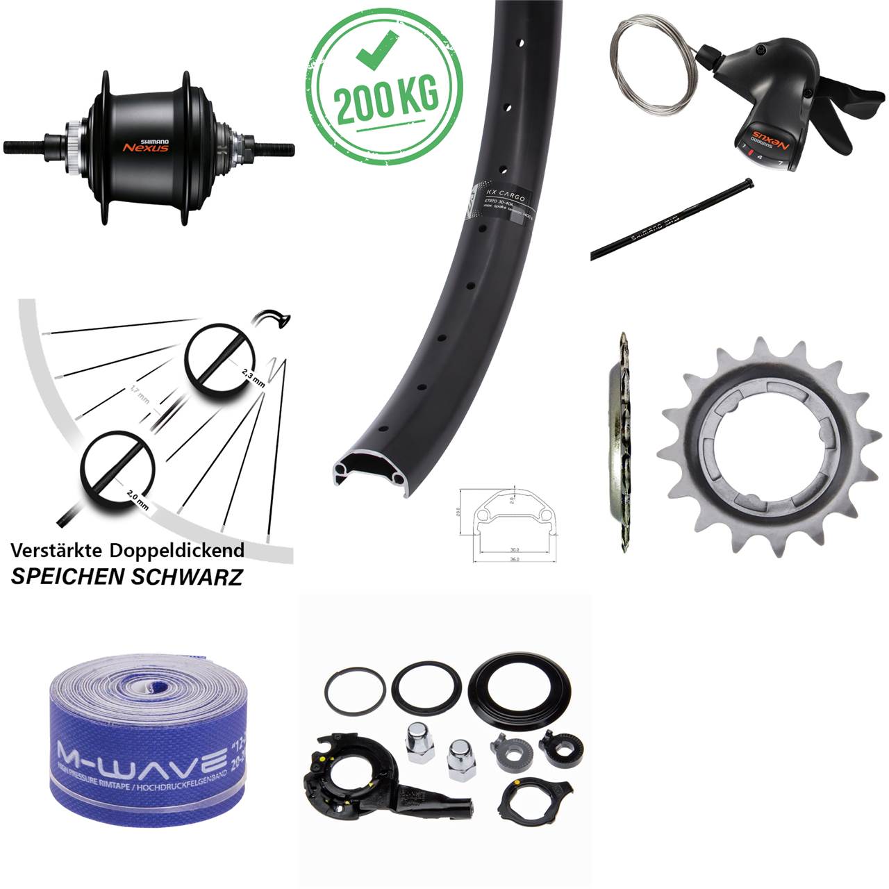 29 Zoll Hinterrad Shimano Nexus 7 Gang KX Cargo Centerlock