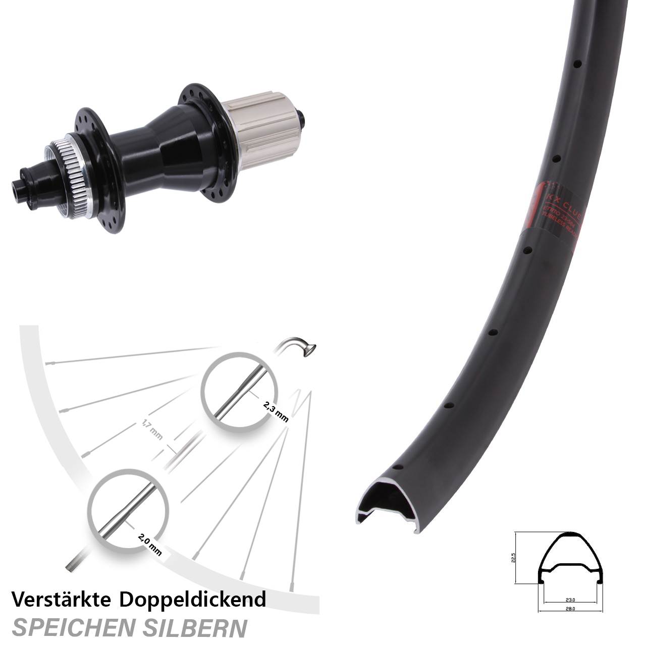 Hinterrad Centerlock 28-29 Zoll KX Clue Novatec CL135 8-12 fach HG für Schnellspanner