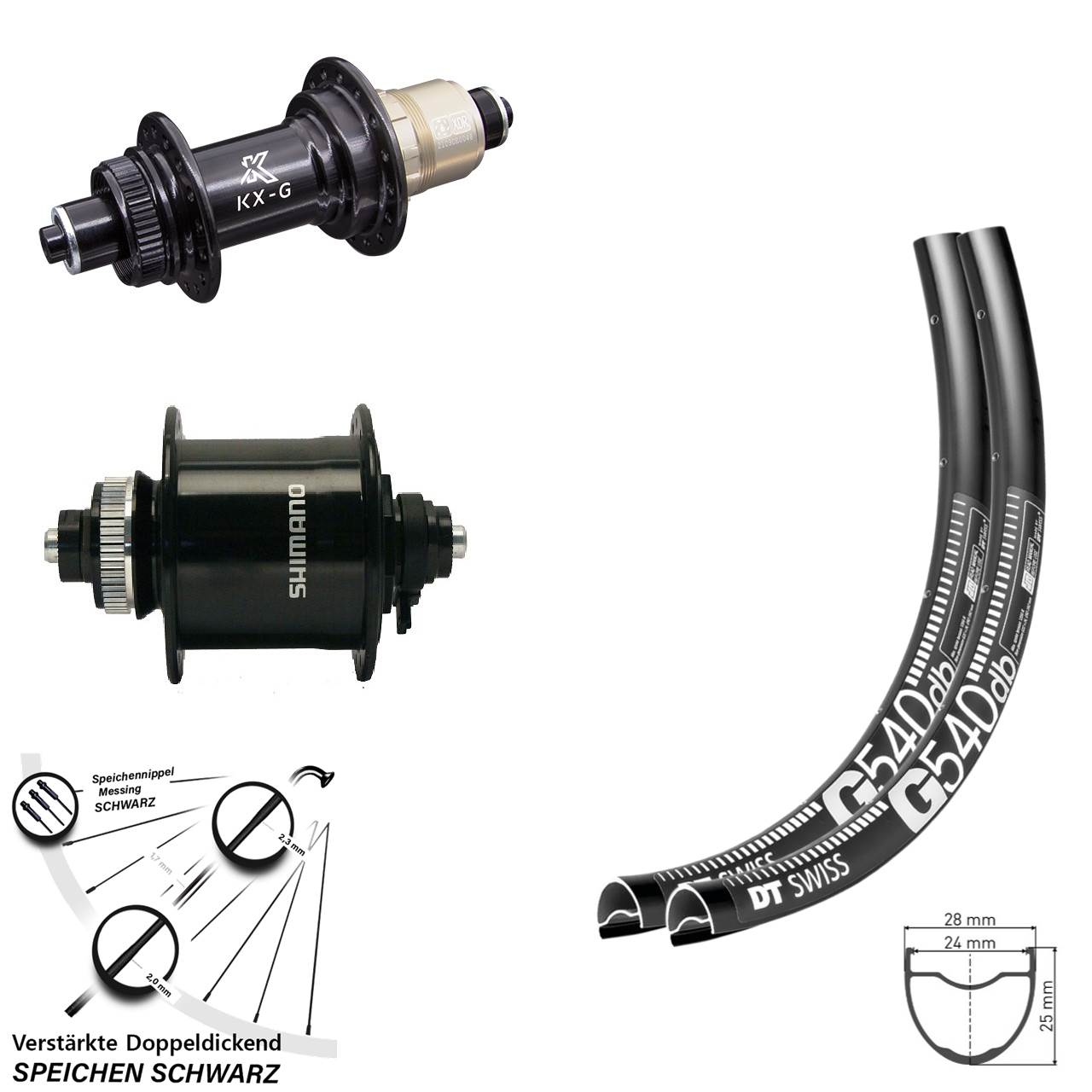 650B DT Swiss G540 KX-G Shimano DH-UR700 Centerlock Laufradsatz QR XDR 11-12 fach